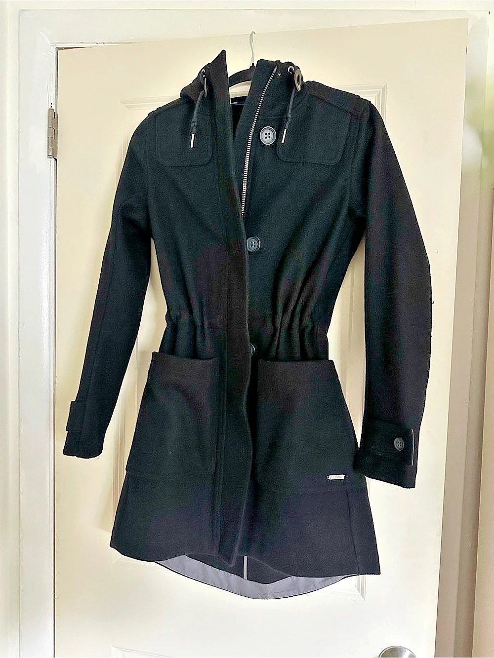 L.L.Bean Women's Wool Coat in Black Size XS Brand New